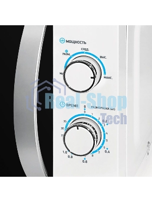 Микроволновая печь BBK 20MWS-711M/WS C белый/серебристый, 20 л, 700 Вт, переключатели - поворотный механизм