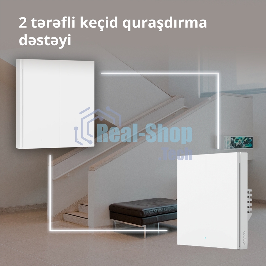 Выключатель умный Aqara Smart wall switch H1 (with neutral, double rocker) WS-EUK04