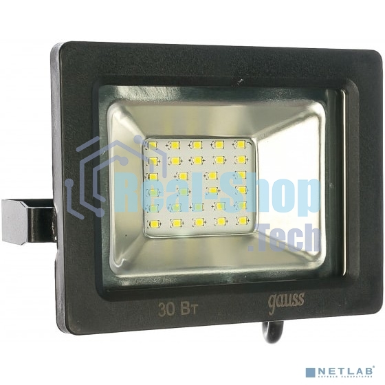 Прожектор светодиодный Gauss LED 30W IP65 6500К черный 1/10