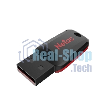 Флешка USB Netac U197 (NT03U197N-064G-20BK), 64Gb, USB 2.0, R/W 25/10, черный/красный
