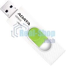 Флешка USB ADATA UV320 (AUV320-256G-RWHGN), 256Gb, USB 3.2 Gen1, R/W 100/30, белый/зеленый