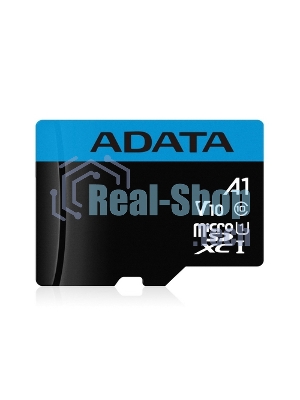 Флеш карта microSD 64Gb ADATA microSDHC Class 10 UHS-I A1 100/25 MB/s (SD адаптер)