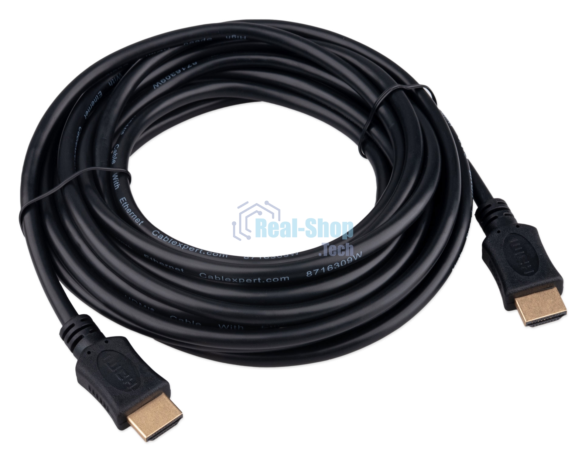 Кабель HDMI Cablexpert CC-HDMI4L-5M, 19M/19M, v2.0, Light, позол.контакты, экран, 5м, черный, пакет