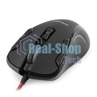 Мышь проводная Crown Gaming CMXG-804 черный, 2000 dpi, USB, кнопки - 9