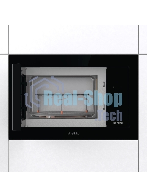 Встраиваемая микроволновая печь GORENJE BM235G1SYB черный, 23 л, 900 Вт, переключатели - сенсор, поворотный механизм
