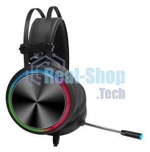 Гарнитура Oklick HS-L810G чёрный, проводная, USB, подсветка