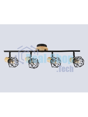 Светильник Ambrella light TR8754/4 BK/WD черный/дерево IP20 E27/4 615*115*200