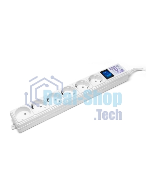Сетевой фильтр PowerCube Фильтр-удлинитель (SPG(5+1)-16B-5M) 6 розеток, 5м,16А/3,5 кВт, белый