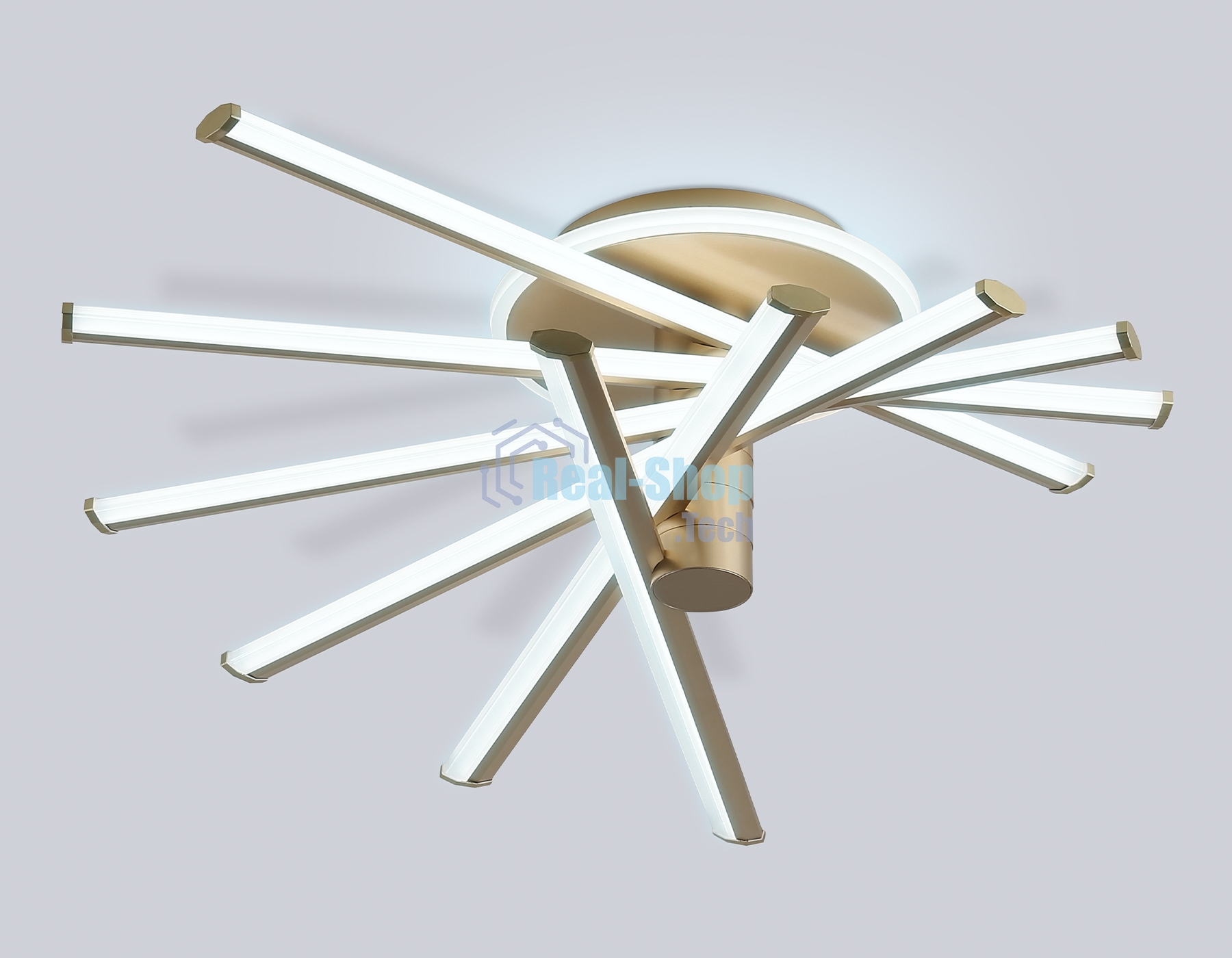 Потолочный светодиодный светильник Ambrella light FL6234 GD золото 96W 3000K-6400K 605*605*200 (ПДУ ИК)