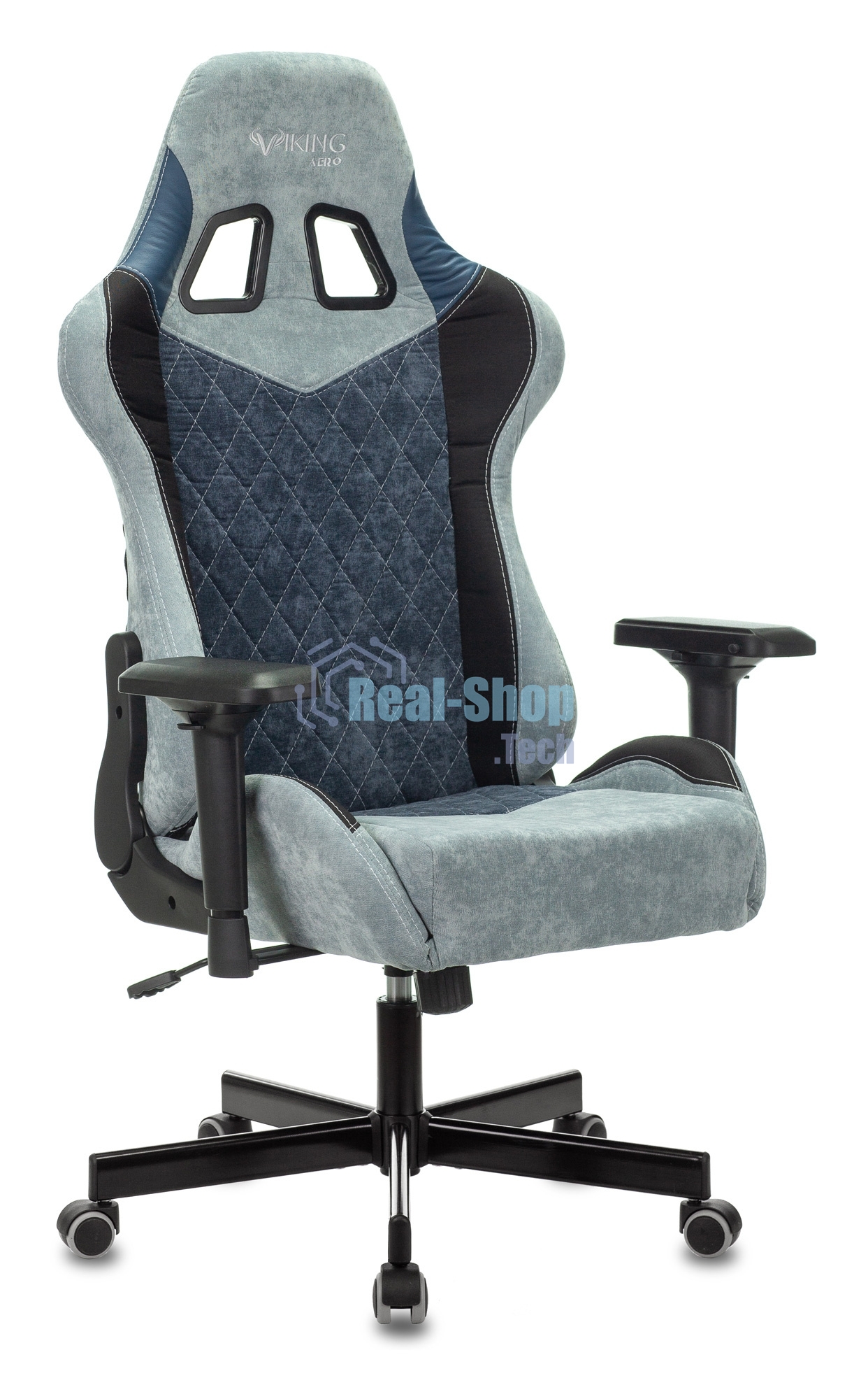 Кресло Бюрократ VIKING 7 KNIGHT BL FABRIC синий, ткань, 120 кг, механизм качания