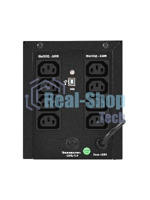 Источник бесперебойного питания ExeGate Power NB-2000.LED.AVR.8C13.USB (2000VA/1200W, LED, AVR, 8*C13, USB, батарея 12V 9Ah - 2 шт., металлический корпус, Black)