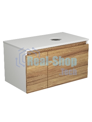 Комплект для ванной, 4 предмета (Тумба подвесная Bau Blackwood 80 + Раковина BAU 59х40 + Смеситель высокий Hotel Still, нерж. сталь, выпуск черный)