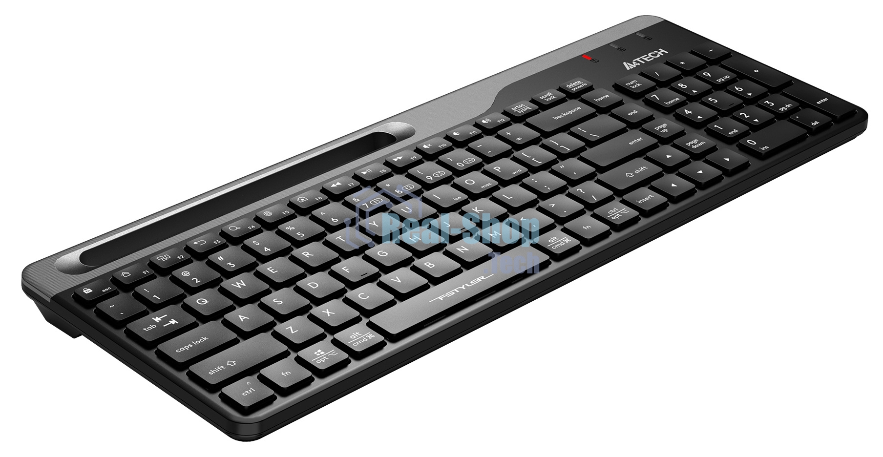 Клавиатура беспроводная A4Tech Fstyler FBK25, USB, Bluetooth/Радиоканал, черный/серый