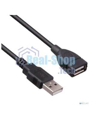 Удлинитель USB 2.0 ExeGate EX-CCF-USB2-AMAF-2.0F (Am/Af, позолоченные контакты, ферритовые кольца, 2м)