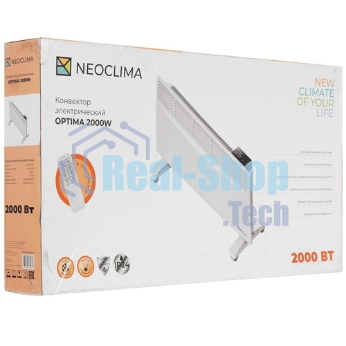 Конвектор электрический Neoclima Optima 2000W белый, 2000 Вт, электронный термостат, Wi-Fi