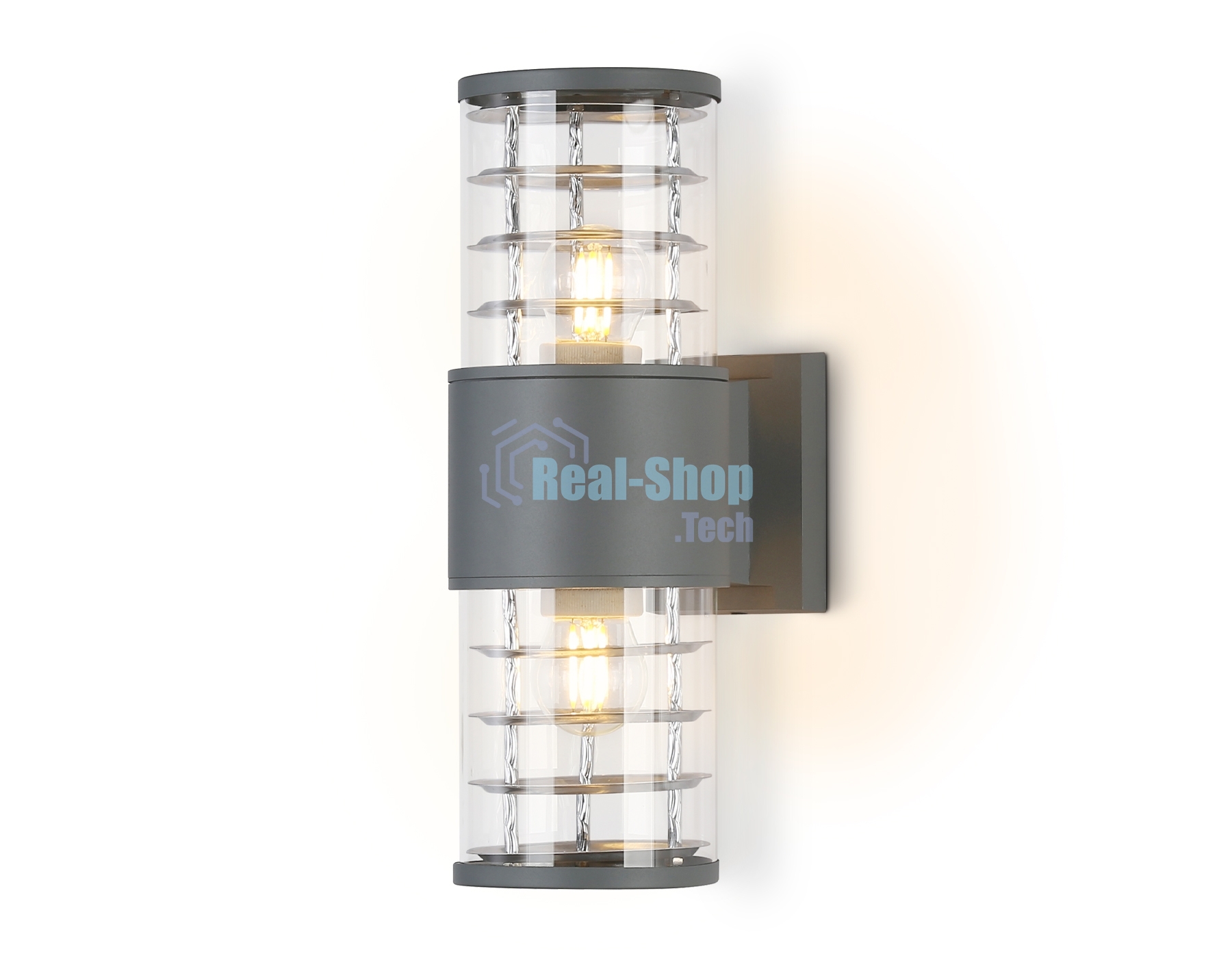Светильник Ambrella light ST2523/2 GR/CL серый/прозрачный IP54 E27/2 max 40W 305*110*155