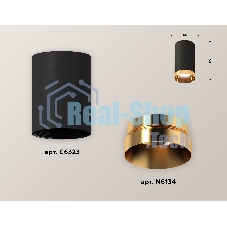Светильник Ambrella Light XS6323024 SBK/PYG черный песок/золото желтое полированное MR16 GU5.3 (C6323, N6134)