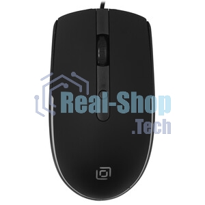 Мышь проводная Oklick 100M черный, 1600 dpi, USB, кнопки - 4