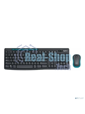 Комплект клавиатура+мышь Logitech MK275 беспроводной, USB, 1000 DPI, голубой/чёрный
