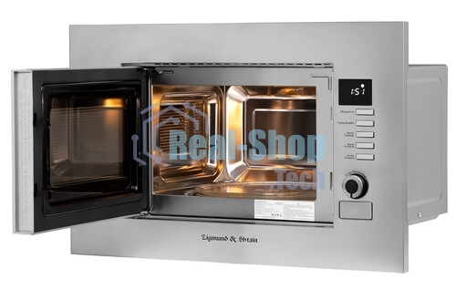 Встраиваемая микроволновая печь Zigmund & Shtain BMO 21 S нержавеющая сталь, 20 л, 1200 Вт, переключатели - поворотный механизм/кнопки