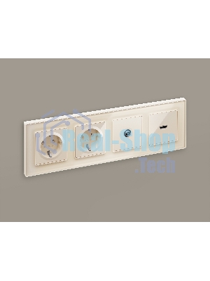 Комплект механизма розетки HDMI 2.0 ALFA Бежевый глянец 40V/500mA 2.0GHz 5-18Gbit/s QUANT (AP3140, VM222) MA314010