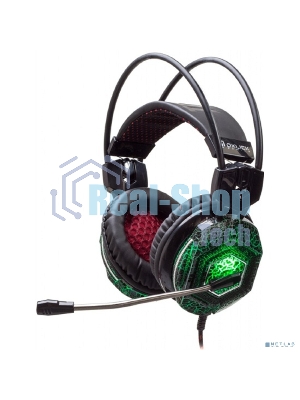 Гарнитура Oklick HS-L500G зелёный/чёрный, проводная, USB/3.5 мм