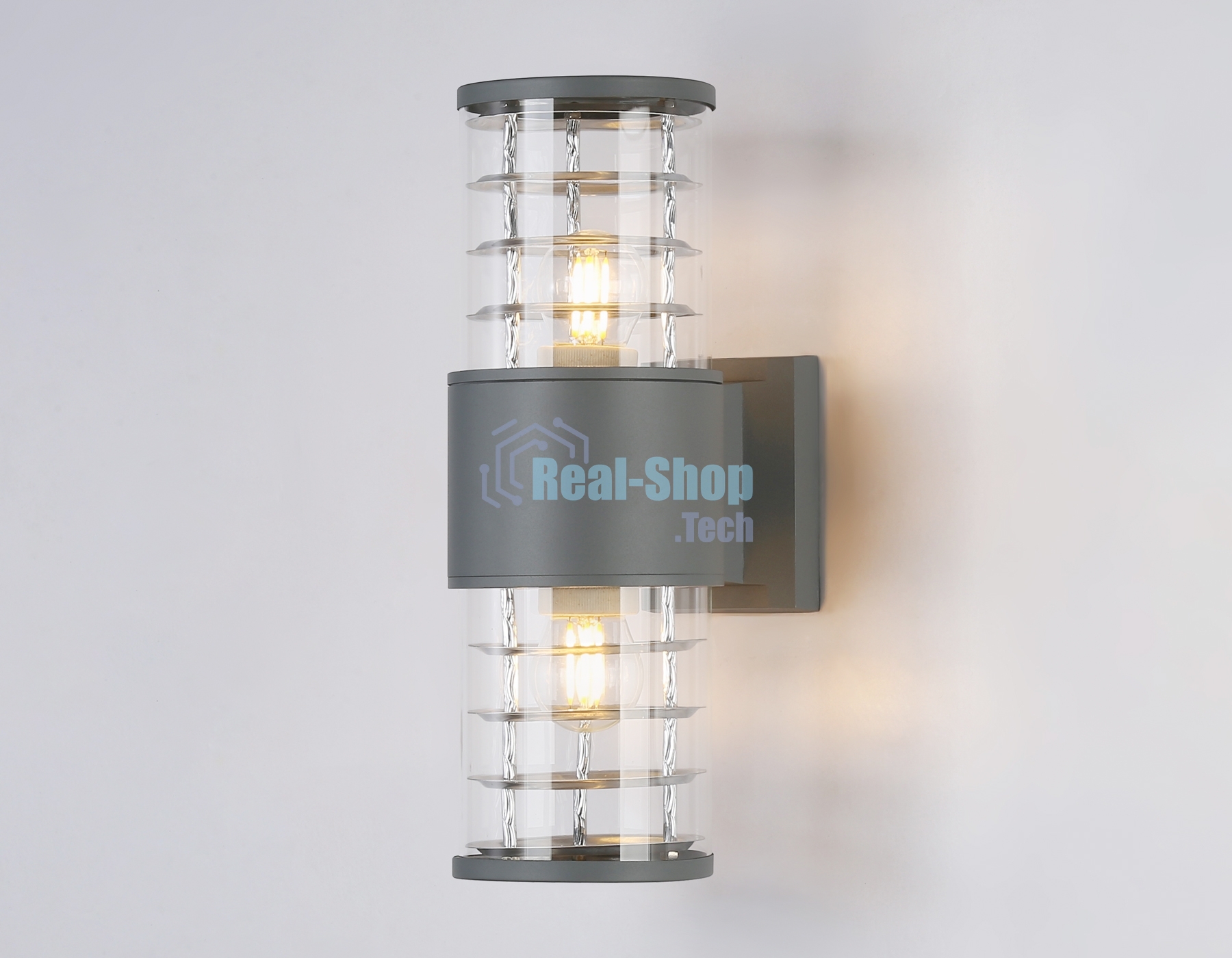 Светильник Ambrella light ST2523/2 GR/CL серый/прозрачный IP54 E27/2 max 40W 305*110*155