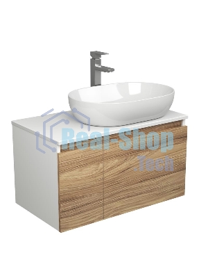 Комплект для ванной, 3 предмета (Тумба подвесная Bau Blackwood 80 + Раковина BAU 59х40, Смеситель высокий Hotel Still, нерж. сталь)