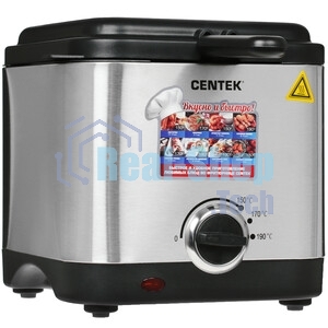 Фритюрница Centek CT-1430 серебристый, 900 Вт, 1.5 л, 0.5 кг, антипригарное покрытие