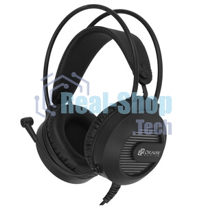 Гарнитура Oklick HS-L300G чёрный, проводная, 3.5 мм, подсветка