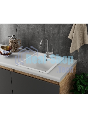Мойка для кухни BAU Stil White snow 45х50, выпуск с сифоном в комплекте, белый снег