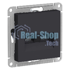 Механизм розетки компьютерной 2-м AtlasDesign RJ45 + RJ45 кат.5e карбон SchE ATN001085 Механизм розетки компьютерной 2-м AtlasDesign RJ45 + RJ45 кат.5e карбон SchE ATN001085