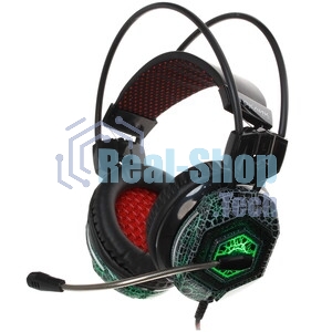 Гарнитура Oklick HS-L500G зелёный/чёрный, проводная, USB/3.5 мм