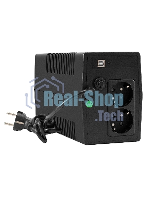 Источник бесперебойного питания ExeGate Smart LB-650.LCD.AVR.2SH.USB (650VA/390W, LCD, AVR, 2*Schuko, USB, батарея 12V 7Ah, черный)