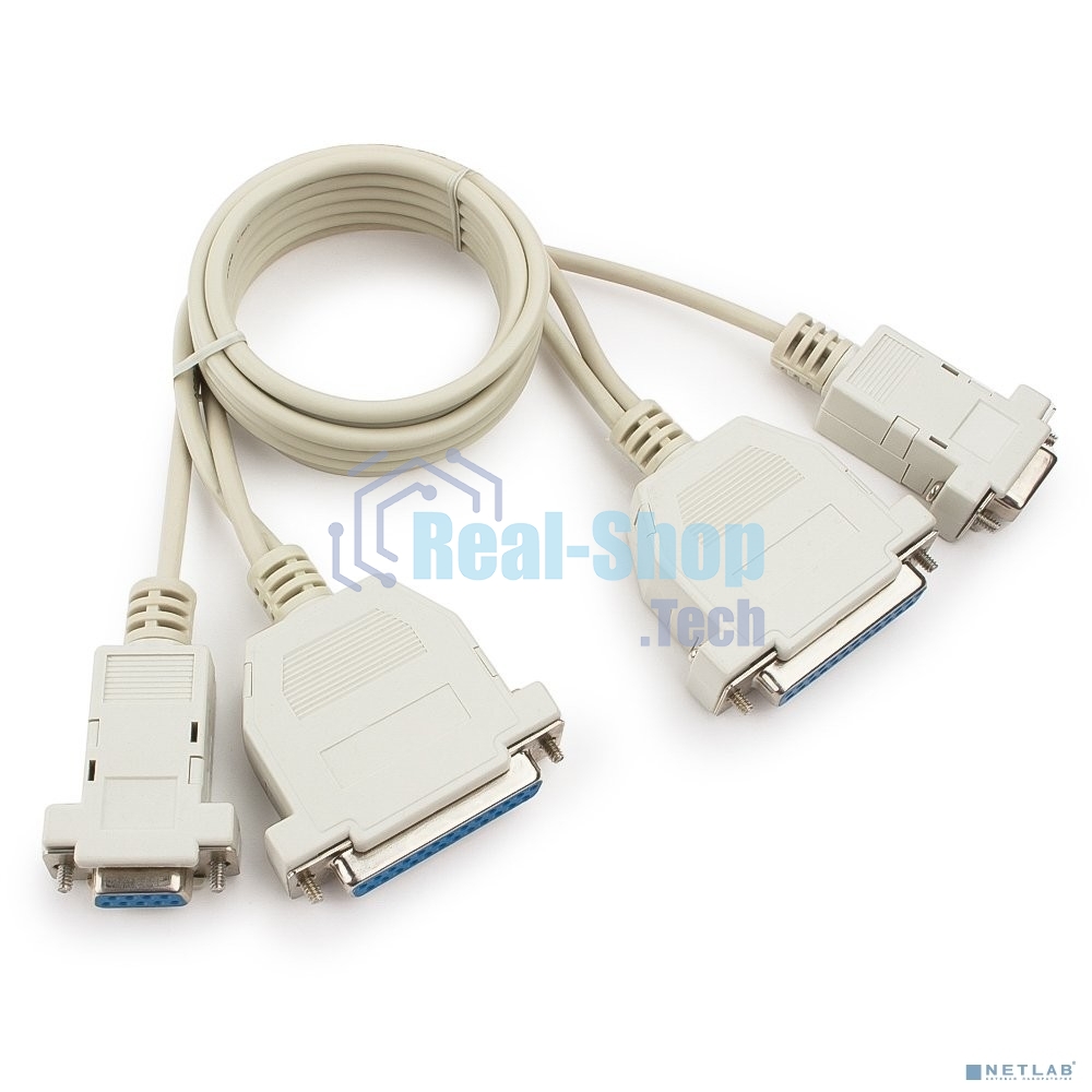 Кабель 0-модемный Cablexpert CC-140-6-N универсальный, 25F+9F/25F+9F, 1.8м, пакет