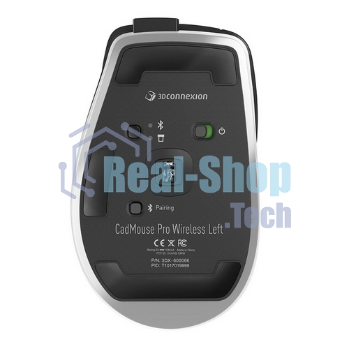 Мышь беспроводная/проводная 3Dconnexion CadMouse Pro Wireless Left (3DX-700079) черный, 7200 dpi, радиоканал, Bluetooth, USB Type-C, кнопки - 7