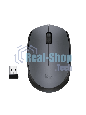 Мышь беспроводная Logitech M170 черный/темно-серый, 1000 dpi, радиоканал, USB, кнопки - 3