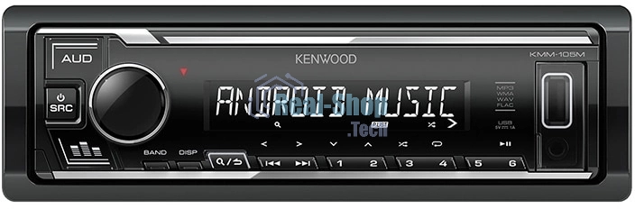 Автомагнитола Kenwood KMM-105M, 1 DIN, USB Type-A, AUX, съёмная панель