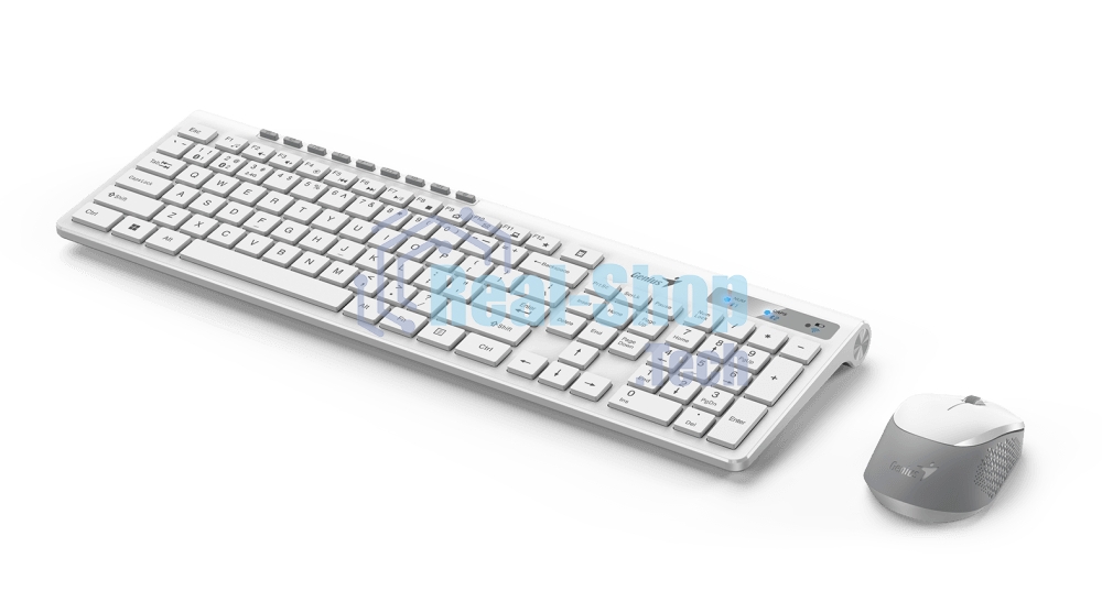 Комплект клавиатура+мышь Genius SlimStar 8230 беспроводной, USB + Bluetooth, 1000 DPI, белый