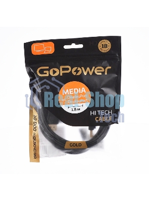 Кабель а/в GoPower Длина 1.8 м Разъемы DisplayPort (m)-DisplayPort (m) черный 00-00028932