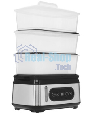 Пароварка Centek CT-1459 серебристый, 9 л, ярусы - 3, 1050 Вт, электронное
