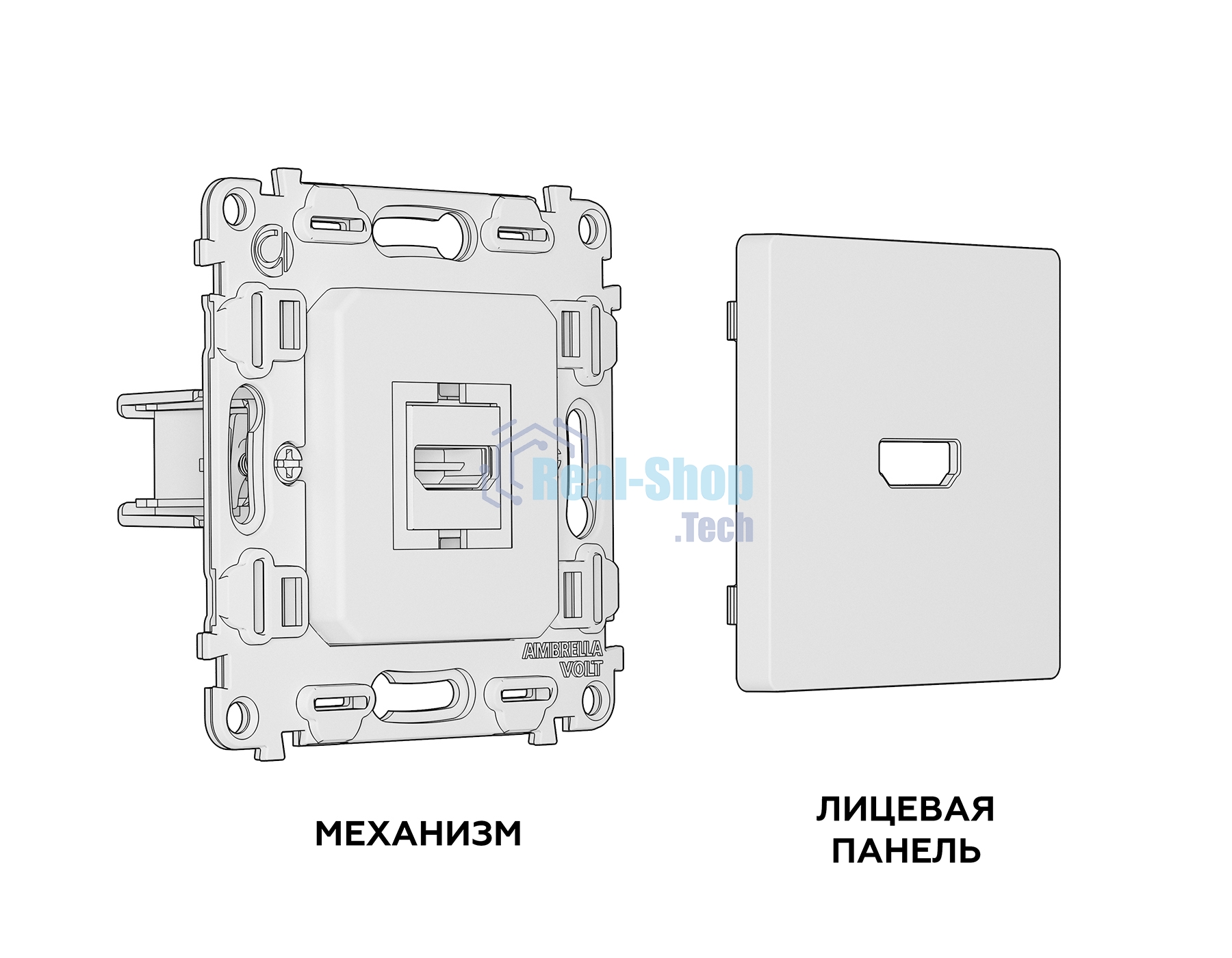 Комплект механизма розетки HDMI 2.0 ALFA Сталь матовый 40V/500mA 2.0GHz 5-18Gbit/s QUANT (AP5140, VM222) MA514010
