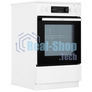 Плита электрическая Gorenje GECS5C70WA белый, конфорок 4 электрических, духовка 70 л, 50 см x 85 см x 59.4 см
