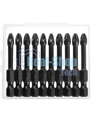 Бита ЗУБР ПРОФИ 26023-2-50-S10E 1/4'' PZ2 50мм 10шт в пластиковом боксе на карт.