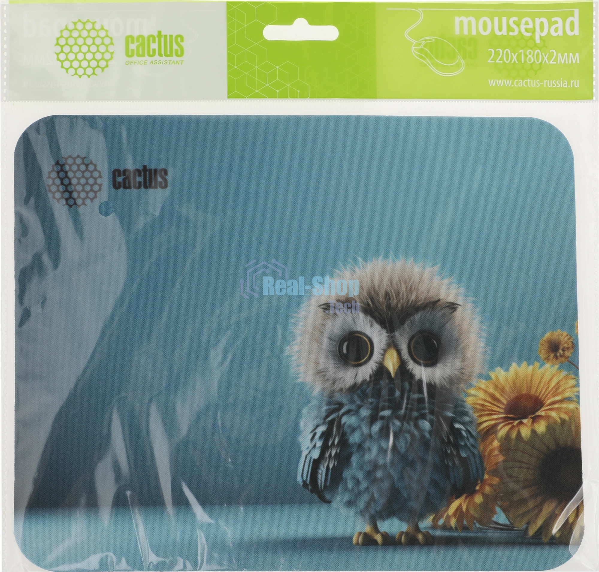 Коврик для мыши Cactus Owl blue 220x180x2мм (CS-MPC-P07XS)
