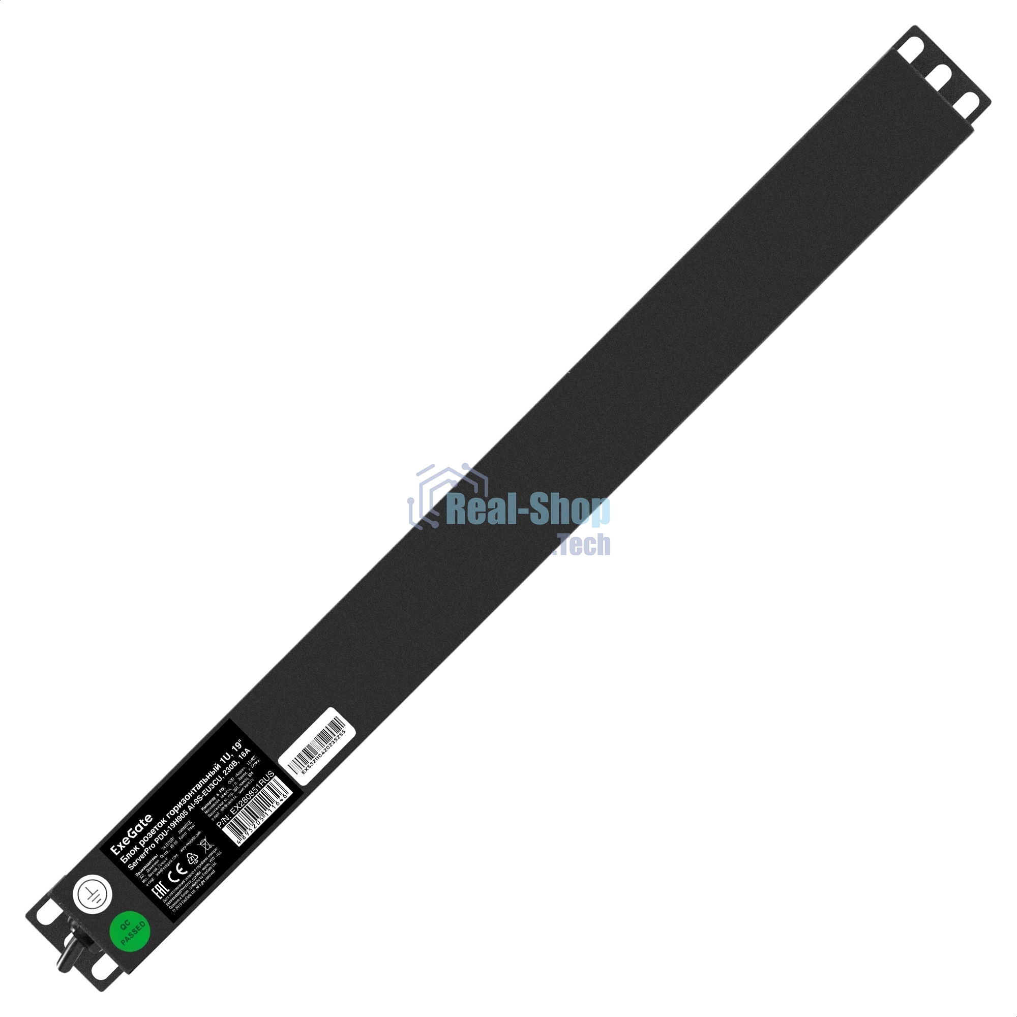 Блок розеток горизонтальный ExeGate ServerPro PDU-19H905 Al-9S-EU3, 19