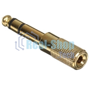 Аудио переходник Cablexpert A-63M-35F, Jack6.3(M) на Jack3.5(F) стерео, золотой, пакет