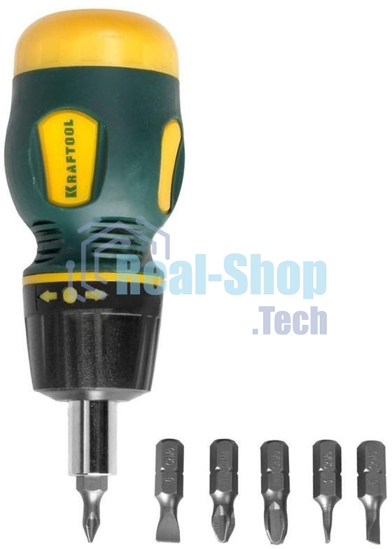 Набор KRAFTOOL 26190-H7 отвертка реверсивная с битами SL3/5/6мм PH1/2/3 7шт
