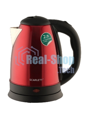 Чайник электрический Scarlett SC-EK21S76 2 л, 1800 Вт, красный (корпус: нержавеющая сталь)