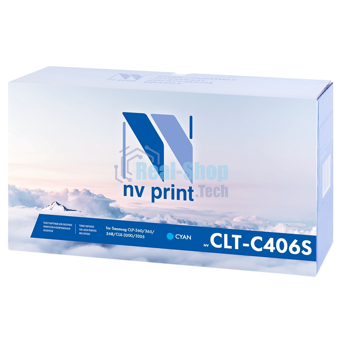 Картридж лазерный NVPrint совместимый Samsung CLT-C406S Cyan для CLP-360/365/368/CLX-3300/3305 (1000k)